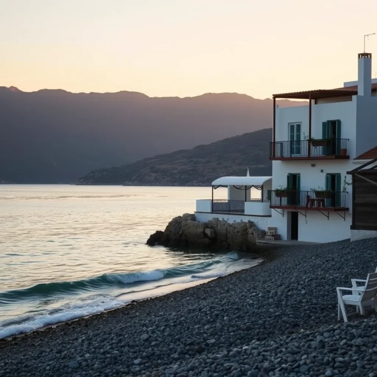 Μικρή παραθαλάσσια κατοικία κοντά σε ήρεμη ακτή